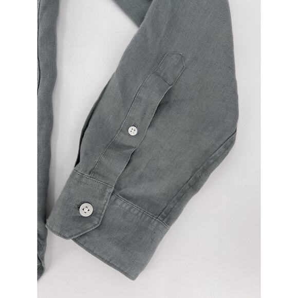 Vince Men's Classic Fit 100% Linen Button Down Shirt Sage Green Size Medium - Picture 6 of 11